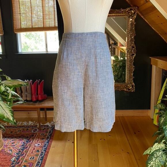 Talbots Pants - Linen Shorts Black White Gingham